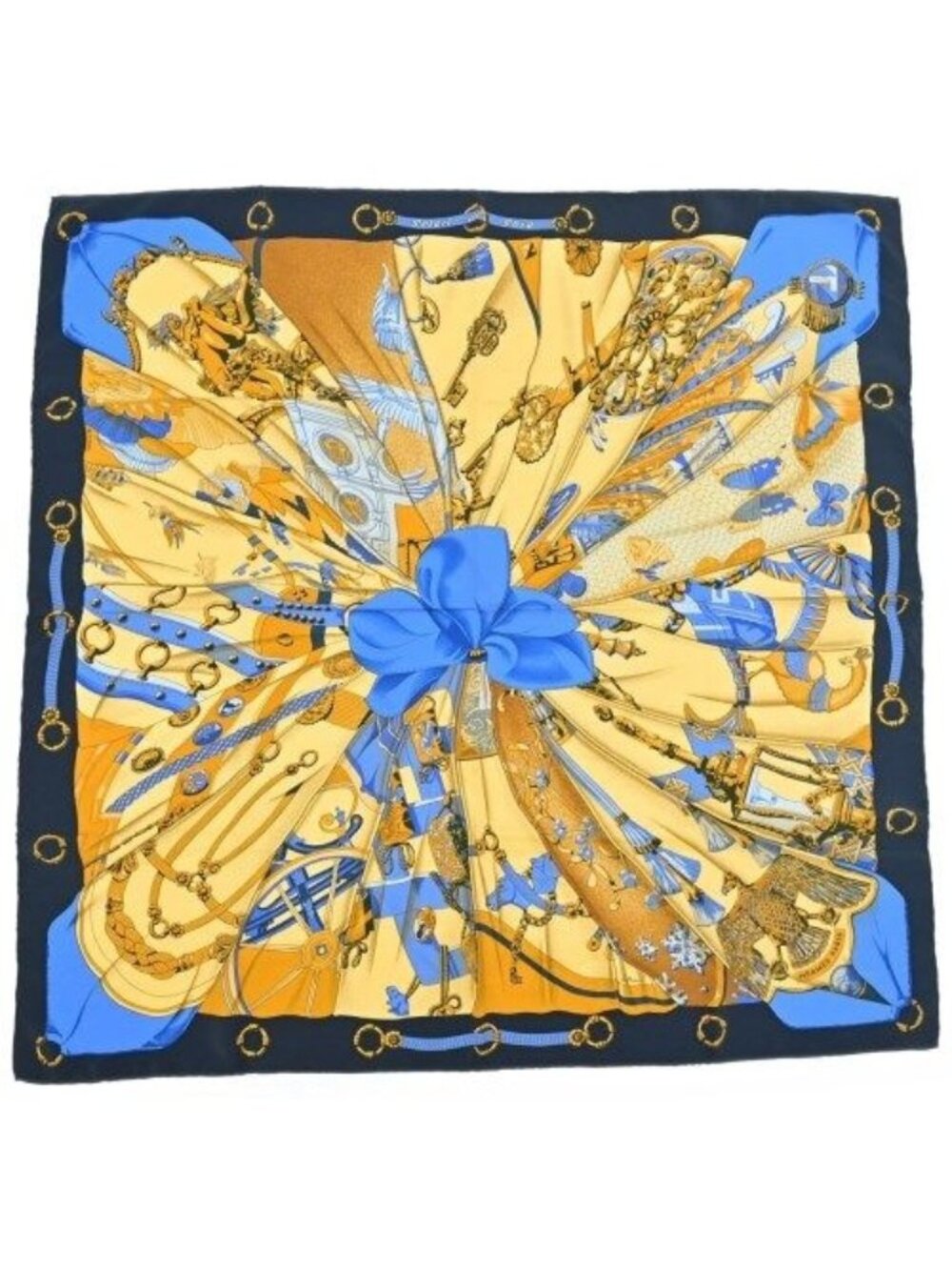 Hermes Bandana Scarf Navy